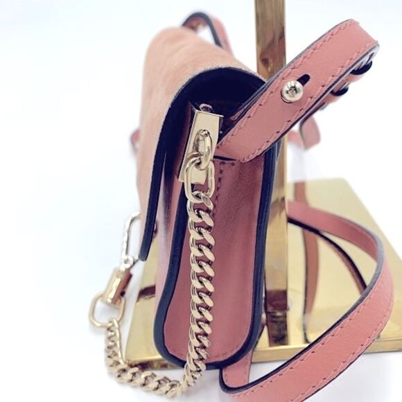 Auth Chloe Tonal Pink Leather Suede Mini Faye Crossbody Bag Preloved - Picture 10 of 14